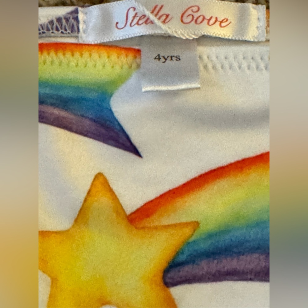 NWT and in Plastic Stella Cove Girls 4 yrs Shooting Stars Side Cut Swimsuit - Picture 11 of 11
